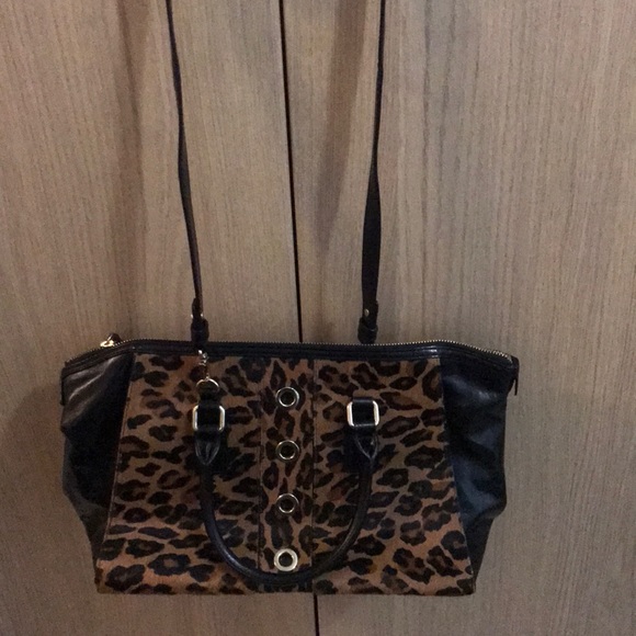 Designer Milly Leopard Print Calf Hair Tote - Picture 4 of 6